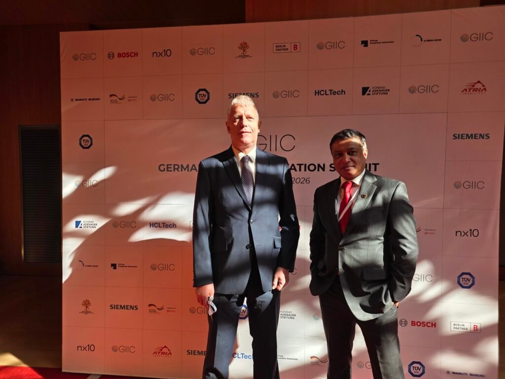 Sanjay Iyer with Uwe Sellmer at the German Indian Innovation Summit in Berlin